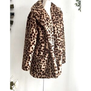 Leopard Print Brown and Tan Faux Fur By  Designer Christian Siriano   -SMALL